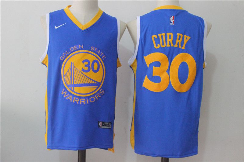 Men Golden State Warriors 30 Curry Blue NBA Jerseys